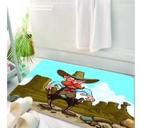 HKPOEQ Tappeto Bagno 50 x 80 cm,Tappetino in Microfibra, Tappeti Assorbente Antiscivolo,Cartone animato western, cowboy aggressivo pronto a sollevare le armi,Soffice Tappetini Doccia