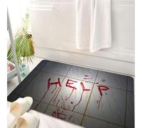 HKPOEQ Tappeto Bagno 50 x 80 cm,Tappetino in Microfibra, Tappeti Assorbente Antiscivolo,Ci sono segnali di soccorso insanguinati aiuto sui muri bianchi,Soffice Tappetini Doccia