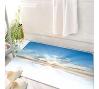HKPOEQ Tappeto Bagno 50 x 80 cm,Tappetino in Microfibra, Tappeti Assorbente Antiscivolo,Cielo, sole che splende all'orizzonte, luce dorata che filtra attraverso le nuvole,Soffice Tappetini Doccia
