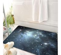 HKPOEQ Tappeto Bagno 50 x 80 cm,Tappetino in Microfibra, Tappeti Assorbente Antiscivolo,Cielo stellato, intricato motivo di gas di camino illuminato dalle stelle vicine nell,Soffice Tappetini Doccia