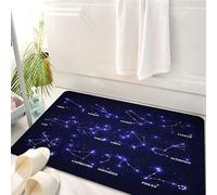 HKPOEQ Tappeto Bagno 50 x 80 cm,Tappetino in Microfibra, Tappeti Assorbente Antiscivolo,Cielo stellato, stelle scintillanti formano motivi iconici e nomi esclusivi per i seg,Soffice Tappetini Doccia