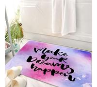 HKPOEQ Tappeto Bagno 50 x 80 cm,Tappetino in Microfibra, Tappeti Assorbente Antiscivolo,Citazione, Lascia che i tuoi sogni si realizzino. Frasi motivazionali sul raggiungime,Soffice Tappetini Doccia
