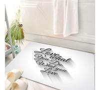 HKPOEQ Tappeto Bagno 50 x 80 cm,Tappetino in Microfibra, Tappeti Assorbente Antiscivolo,Citazione, manoscritto, ama ciò che fai, ciò che ami e ombra E,Soffice Tappetini Doccia