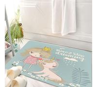 HKPOEQ Tappeto Bagno 50 x 80 cm,Tappetino in Microfibra, Tappeti Assorbente Antiscivolo,Citazione, sizione artistica con la piccola principessa unicorno. Non smettere mai di,Soffice Tappetini Doccia