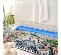 HKPOEQ Tappeto Bagno 50 x 80 cm,Tappetino in Microfibra, Tappeti Assorbente Antiscivolo,Città del Vaticano, Roma. Piazza San Pietro vista dalla Basilica di San Pietro.,Soffice Tappetini Doccia