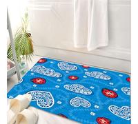 HKPOEQ Tappeto Bagno 50 x 80 cm,Tappetino in Microfibra, Tappeti Assorbente Antiscivolo,Coccinelle, Coccinelle e Nuvole Ornate Magia nell'Aria Pura Speranza Creature Arte St,Soffice Tappetini Doccia