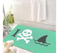 HKPOEQ Tappeto Bagno 50 x 80 cm,Tappetino in Microfibra, Tappeti Assorbente Antiscivolo,Decorazione con animali marini, testa di teschio morto inquietante a tema amore con o,Soffice Tappetini Doccia
