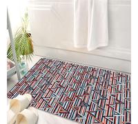 HKPOEQ Tappeto Bagno 50 x 80 cm,Tappetino in Microfibra, Tappeti Assorbente Antiscivolo,Decorazione tribale, motivo etnico astratto africano a strisce con triangoli creativi,Soffice Tappetini Doccia