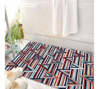 HKPOEQ Tappeto Bagno 50 x 80 cm,Tappetino in Microfibra, Tappeti Assorbente Antiscivolo,Decorazione tribale, motivo etnico astratto africano a strisce con triangoli creativi,Soffice Tappetini Doccia