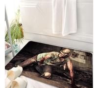 HKPOEQ Tappeto Bagno 50 x 80 cm,Tappetino in Microfibra, Tappeti Assorbente Antiscivolo,Decorazione zombie, spaventoso uomo morto di Halloween in un vecchio edificio con tes,Soffice Tappetini Doccia