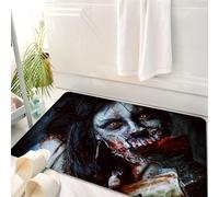 HKPOEQ Tappeto Bagno 50 x 80 cm,Tappetino in Microfibra, Tappeti Assorbente Antiscivolo,Decorazione zombi, donna morta spaventosa con ascia insanguinata, mistero gotico fant,Soffice Tappetini Doccia
