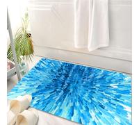 HKPOEQ Tappeto Bagno 50 x 80 cm,Tappetino in Microfibra, Tappeti Assorbente Antiscivolo,Decorazioni blu navy, inquietanti motivi di piastrelle digitali e blocchi di vite esp,Soffice Tappetini Doccia