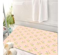 HKPOEQ Tappeto Bagno 50 x 80 cm,Tappetino in Microfibra, Tappeti Assorbente Antiscivolo,Decorazioni di rose, motivo floreale infinito con f1 pallido,Soffice Tappetini Doccia