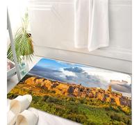 HKPOEQ Tappeto Bagno 50 x 80 cm,Tappetino in Microfibra, Tappeti Assorbente Antiscivolo,Decorazioni medievali, antico borgo medievale con case in pietra nella valle. Foto st,Soffice Tappetini Doccia