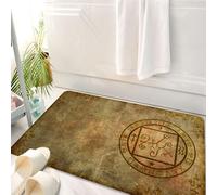 HKPOEQ Tappeto Bagno 50 x 80 cm,Tappetino in Microfibra, Tappeti Assorbente Antiscivolo,Decorazioni occulte, antichi sigilli occulti mistici testurizzati,Soffice Tappetini Doccia