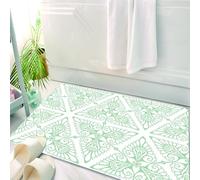 HKPOEQ Tappeto Bagno 50 x 80 cm,Tappetino in Microfibra, Tappeti Assorbente Antiscivolo,Design floreale classico e vintage in stile Art Nouveau con ispirazione rinascimental,Soffice Tappetini Doccia