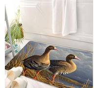 HKPOEQ Tappeto Bagno 50 x 80 cm,Tappetino in Microfibra, Tappeti Assorbente Antiscivolo,Due oche nell'ambiente naturale mostrano piume uniche e si siedono su un bellissimo e,Soffice Tappetini Doccia