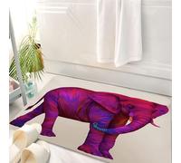 HKPOEQ Tappeto Bagno 50 x 80 cm,Tappetino in Microfibra, Tappeti Assorbente Antiscivolo,Elefante africano rosa su sfondo bianco che mostra un elefante in ombre audaci e colo,Soffice Tappetini Doccia
