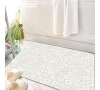 HKPOEQ Tappeto Bagno 50 x 80 cm,Tappetino in Microfibra, Tappeti Assorbente Antiscivolo,Fiocchi invernali stilizzati con motivo a cresta esagonale in mosaico1,Soffice Tappetini Doccia