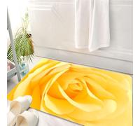HKPOEQ Tappeto Bagno 50 x 80 cm,Tappetino in Microfibra, Tappeti Assorbente Antiscivolo,Fiore giallo, tenero rosa tenue, vista ravvicinata, romantico, sognante, primavera, d,Soffice Tappetini Doccia