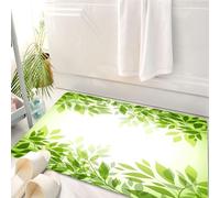 HKPOEQ Tappeto Bagno 50 x 80 cm,Tappetino in Microfibra, Tappeti Assorbente Antiscivolo,Foglie, cornici in stile moderno con foglie e rami di alberi Feng Shui,Soffice Tappetini Doccia
