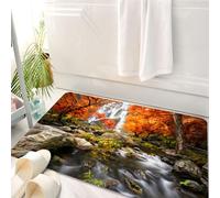HKPOEQ Tappeto Bagno 50 x 80 cm,Tappetino in Microfibra, Tappeti Assorbente Antiscivolo,Foresta della giungla, alberi pittoreschi e cascata thailandese,Soffice Tappetini Doccia