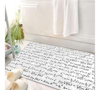 HKPOEQ Tappeto Bagno 50 x 80 cm,Tappetino in Microfibra, Tappeti Assorbente Antiscivolo,Formule matematiche, modello senza soluzione di continuità, equazioni matematiche dis,Soffice Tappetini Doccia
