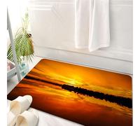HKPOEQ Tappeto Bagno 50 x 80 cm,Tappetino in Microfibra, Tappeti Assorbente Antiscivolo,Fotografia del tramonto sul lago, riflesso del cielo, natura, tramonto, riflesso dell,Soffice Tappetini Doccia