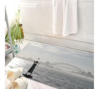 HKPOEQ Tappeto Bagno 50 x 80 cm,Tappetino in Microfibra, Tappeti Assorbente Antiscivolo,Fotografia paesaggistica del porto di Sydney, Sydney Harbour Bridge e Opera House, Vi,Soffice Tappetini Doccia