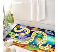 HKPOEQ Tappeto Bagno 50 x 80 cm,Tappetino in Microfibra, Tappeti Assorbente Antiscivolo,Gioco da tavolo Odissea nello spazio, immagini di giochi da tavolo a tema astronave,Soffice Tappetini Doccia
