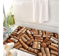 HKPOEQ Tappeto Bagno 50 x 80 cm,Tappetino in Microfibra, Tappeti Assorbente Antiscivolo,I tappi di sughero, vari tipi di tappi con impronte, raccontano storie di vini e regi,Soffice Tappetini Doccia