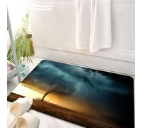 HKPOEQ Tappeto Bagno 50 x 80 cm,Tappetino in Microfibra, Tappeti Assorbente Antiscivolo,Il minaccioso di un tornado, l'ira della scatenata dal tornado,Soffice Tappetini Doccia