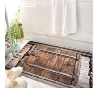 HKPOEQ Tappeto Bagno 50 x 80 cm,Tappetino in Microfibra, Tappeti Assorbente Antiscivolo,Il portale in legno d'epoca con i suoi esclusivi motivi in legno e le porte decorativ,Soffice Tappetini Doccia