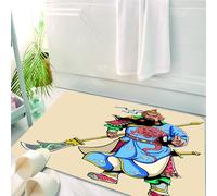 HKPOEQ Tappeto Bagno 50 x 80 cm,Tappetino in Microfibra, Tappeti Assorbente Antiscivolo,Illustrazione vibrante di una figura mitica nella storia cinese, in splendide vesti b,Soffice Tappetini Doccia