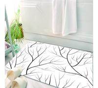 HKPOEQ Tappeto Bagno 50 x 80 cm,Tappetino in Microfibra, Tappeti Assorbente Antiscivolo,Inverno, albero invernale senza foglie tema rami delicati motivo stile giapponese, bi,Soffice Tappetini Doccia