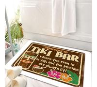 HKPOEQ Tappeto Bagno 50 x 80 cm,Tappetino in Microfibra, Tappeti Assorbente Antiscivolo,Invito di stile Benvenuti al Tiki Bar, il logo di campagna del Tiki Bar, targa di ben,Soffice Tappetini Doccia