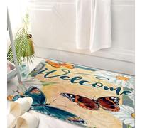 HKPOEQ Tappeto Bagno 50 x 80 cm,Tappetino in Microfibra, Tappeti Assorbente Antiscivolo,Iris viola e rossi, fiori botanici. Fiore selvatico primaverile con foglie. Set di il,Soffice Tappetini Doccia