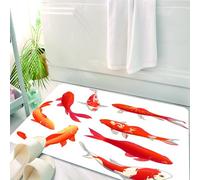 HKPOEQ Tappeto Bagno 50 x 80 cm,Tappetino in Microfibra, Tappeti Assorbente Antiscivolo,Koi. Nishikigoi o carpa broccata, pesci colorati asiatici giapponesi isolati.,Soffice Tappetini Doccia