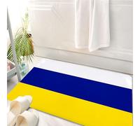 HKPOEQ Tappeto Bagno 50 x 80 cm,Tappetino in Microfibra, Tappeti Assorbente Antiscivolo,La bandiera ucraina, con i suoi colori unici: bianco, blu e giallo, indica unità e id,Soffice Tappetini Doccia