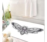 HKPOEQ Tappeto Bagno 50 x 80 cm,Tappetino in Microfibra, Tappeti Assorbente Antiscivolo,La falena ha un teschio sul petto, una falena con un disegno a teschio, una falena co,Soffice Tappetini Doccia