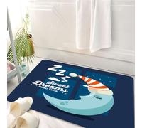 HKPOEQ Tappeto Bagno 50 x 80 cm,Tappetino in Microfibra, Tappeti Assorbente Antiscivolo,La luna addormentata, la camera da letto dei bambini e il sonno, un dolce sogno con s,Soffice Tappetini Doccia