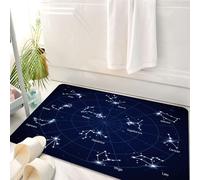 HKPOEQ Tappeto Bagno 50 x 80 cm,Tappetino in Microfibra, Tappeti Assorbente Antiscivolo,La mappa celeste dei dodici segni zodiacali, la mappa astrologica mostra i dodici seg,Soffice Tappetini Doccia