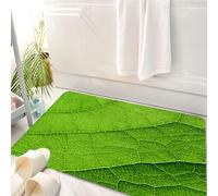 HKPOEQ Tappeto Bagno 50 x 80 cm,Tappetino in Microfibra, Tappeti Assorbente Antiscivolo,La stretta vicinanza delle intricate venature delle foglie verdi mostra il delicato d,Soffice Tappetini Doccia