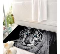 HKPOEQ Tappeto Bagno 50 x 80 cm,Tappetino in Microfibra, Tappeti Assorbente Antiscivolo,La tigre bianca è in cerca di cibo nella foresta. Panthera tigris corbetti nel suo ha,Soffice Tappetini Doccia