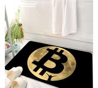 HKPOEQ Tappeto Bagno 50 x 80 cm,Tappetino in Microfibra, Tappeti Assorbente Antiscivolo,La visione simbolica di Bitcoin sotto la luna Bitcoin contiene valuta digitale, Moon,Soffice Tappetini Doccia