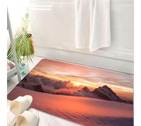 HKPOEQ Tappeto Bagno 50 x 80 cm,Tappetino in Microfibra, Tappeti Assorbente Antiscivolo,Lake Decor, alba sulle Alpi svizzere con una vista magica sul paradiso naturale monta,Soffice Tappetini Doccia