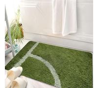 HKPOEQ Tappeto Bagno 50 x 80 cm,Tappetino in Microfibra, Tappeti Assorbente Antiscivolo,L'angolo del campo da calcio sul prato, dettagli del comitato per lo spazio verde del,Soffice Tappetini Doccia
