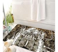 HKPOEQ Tappeto Bagno 50 x 80 cm,Tappetino in Microfibra, Tappeti Assorbente Antiscivolo,L'arte dei motori, la strumentazione, i tubi e gli ingranaggi Steampunk creano un loo,Soffice Tappetini Doccia