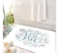HKPOEQ Tappeto Bagno 50 x 80 cm,Tappetino in Microfibra, Tappeti Assorbente Antiscivolo, lascia che il mare ti regali una grande citazione,Soffice Tappetini Doccia