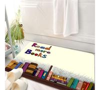 HKPOEQ Tappeto Bagno 50 x 80 cm,Tappetino in Microfibra, Tappeti Assorbente Antiscivolo,Leggi altri libri, il libro colorato Leggi altri libri contiene libreria e frase Legg,Soffice Tappetini Doccia